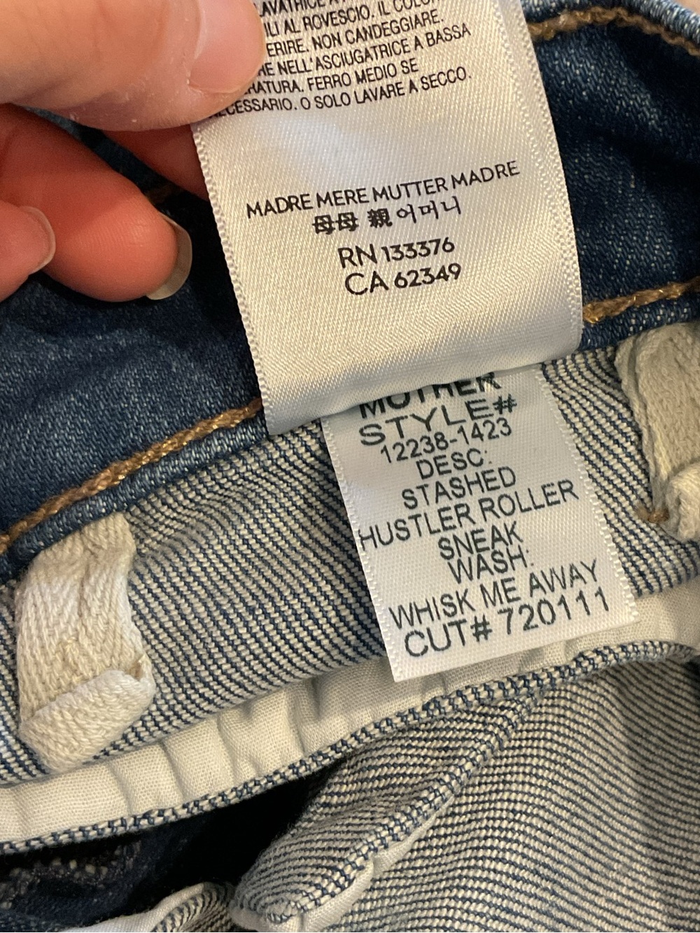 MOTHER jeans womens stashed hustler roller sneak nwt 23 denim 70s zip fly pocket - Picture 11 of 14